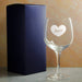 Engraved Spanish Gin Copa Balloon Cocktail Glass with Name in Heart Design, Personalise with Any Name - The Gift Cabin UK