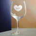 Engraved Spanish Gin Copa Balloon Cocktail Glass with Name in Heart Design, Personalise with Any Name - The Gift Cabin UK