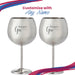 Engraved Metal Gin Balloon Cocktail Glass with Name's Gin Design, Personalise with Any Name - The Gift Cabin UK