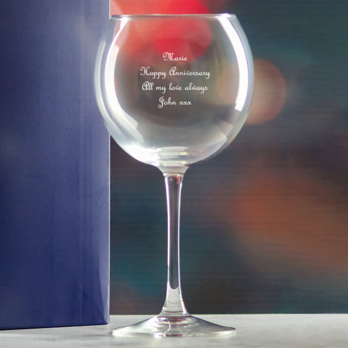 Engraved Vina Splendid Gin Balloon Cocktail Glass, Personalise with Any Name or Message - The Gift Cabin UK