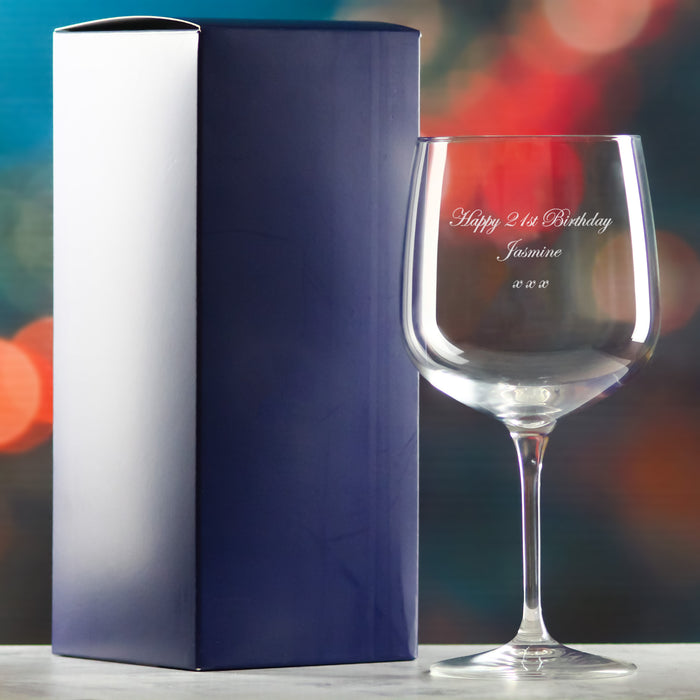 Engraved Premium Gin Balloon Cocktail Glass, Personalise with Any Name or Message - The Gift Cabin UK