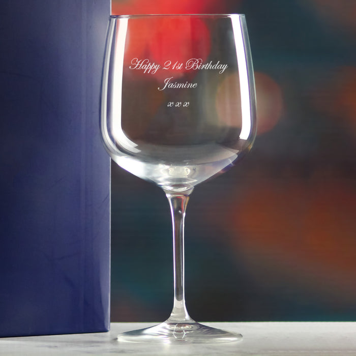 Engraved Premium Gin Balloon Cocktail Glass, Personalise with Any Name or Message - The Gift Cabin UK