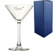 Engraved Enoteca Martini Cocktail Glass with Name with Heart Design, Personalise with Any Name - The Gift Cabin UK