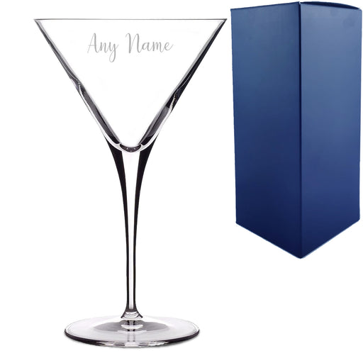 Engraved Crystal Allegro Martini Cocktail Glass with Script Name, Personalise with Any Name - The Gift Cabin UK