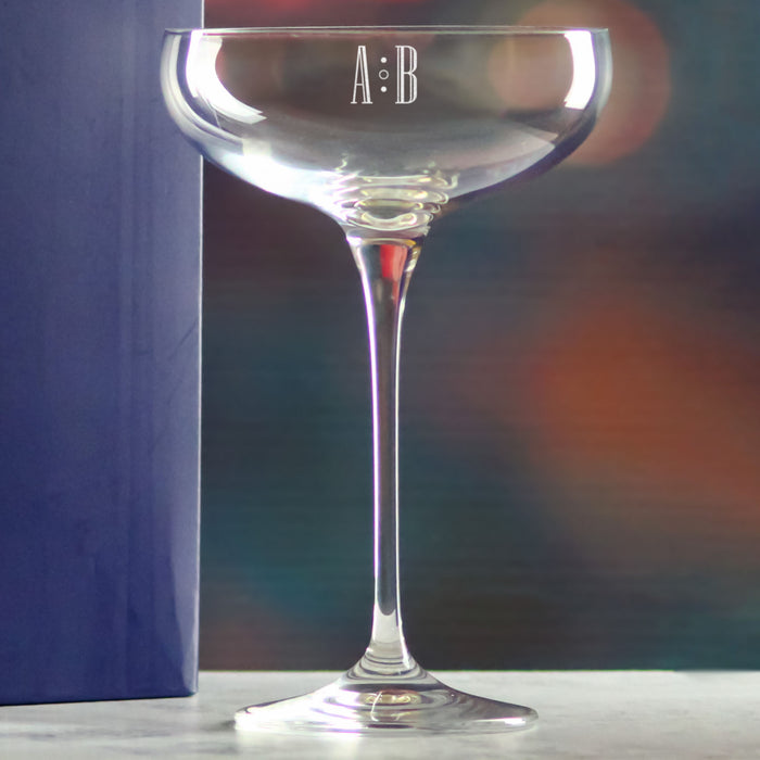 Engraved Crystal Infinity Cocktail Saucer with Initials Design, Personalise with Any Name - The Gift Cabin UK