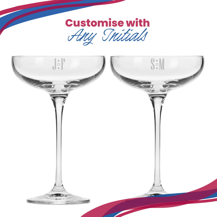 Engraved Crystal Infinity Cocktail Saucer with Initials Design, Personalise with Any Name - The Gift Cabin UK