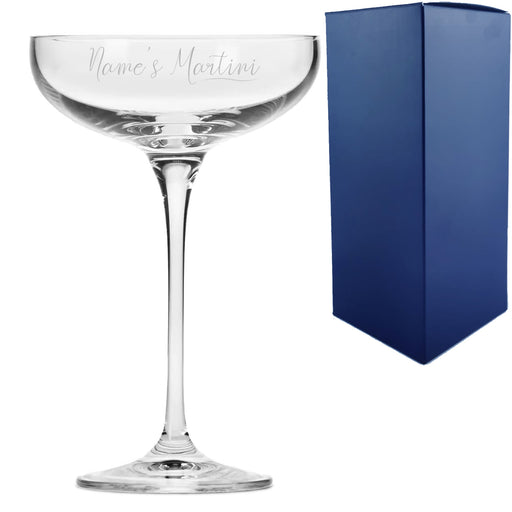 Engraved Infinity Cocktail Saucer with Name's Martini Design, Personalise with Any Name - The Gift Cabin UK