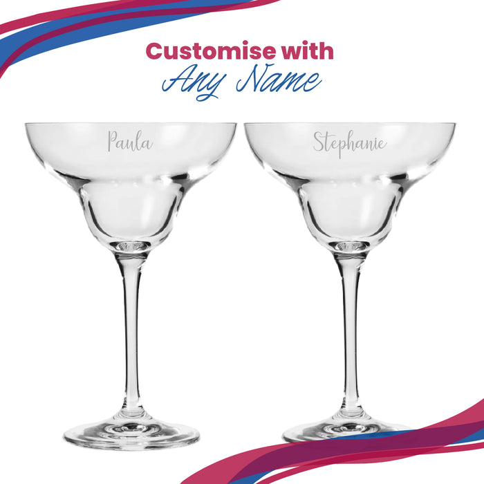 Engraved Crystal Infinity Margarita Cocktail Glass with Script Name, Personalise with Any Name - The Gift Cabin UK