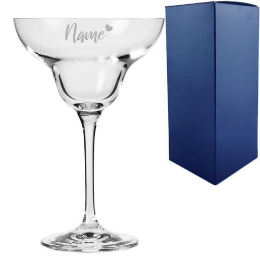 Engraved Infinity Margarita Cocktail Glass with Name with Heart Design, Personalise with Any Name - The Gift Cabin UK