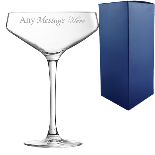 Engraved Cabernet Cocktail Champagne Saucer, Personalise with Any Name or Message - The Gift Cabin UK