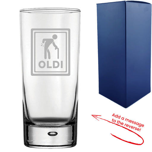 Engraved Hiball Tumbler with Oldi Design, Add a Personalised Message to the Reverse - The Gift Cabin UK