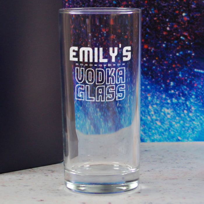 Personalised Engraved Vodka Hiball Glass with 'Name's Vodka Glass' Design - The Gift Cabin UK