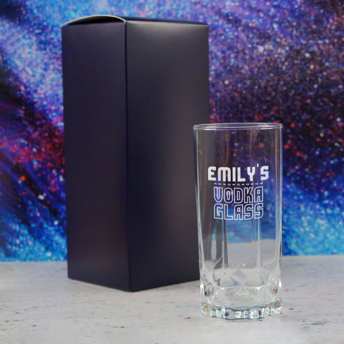 Personalised Engraved Vodka Future Hiball with 'Name's Vodka Glass' Design - The Gift Cabin UK