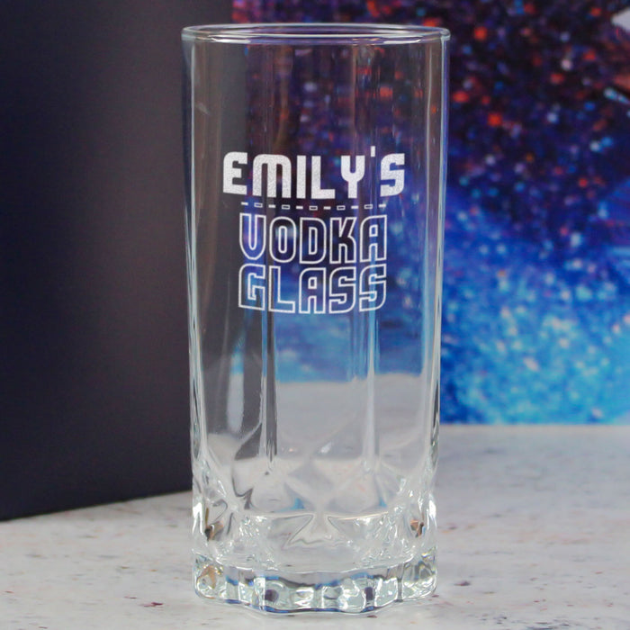 Personalised Engraved Vodka Future Hiball with 'Name's Vodka Glass' Design - The Gift Cabin UK