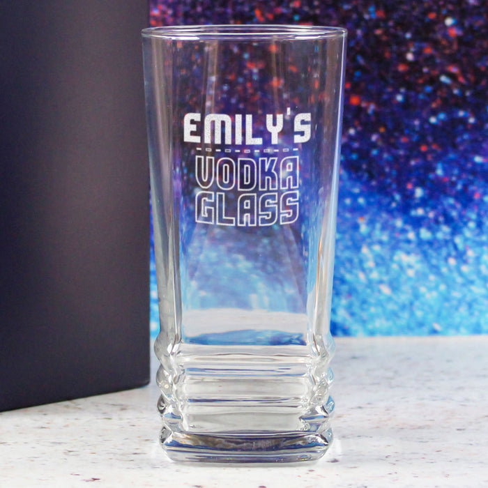 Personalised Engraved Vodka Elegan Hiball with 'Name's Vodka Glass' Design - The Gift Cabin UK