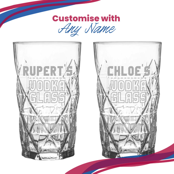 Personalised Engraved Vodka Keops Hiball with 'Name's Vodka Glass' Design - The Gift Cabin UK