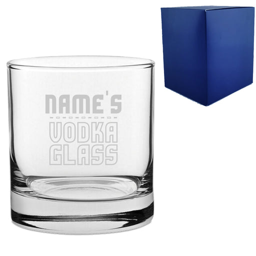 Personalised Engraved Vodka Short Tumbler with 'Name's Vodka Glass' Design - The Gift Cabin UK