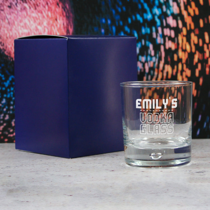 Personalised Engraved Vodka Bubble Tumbler with 'Name's Vodka Glass' Design - The Gift Cabin UK