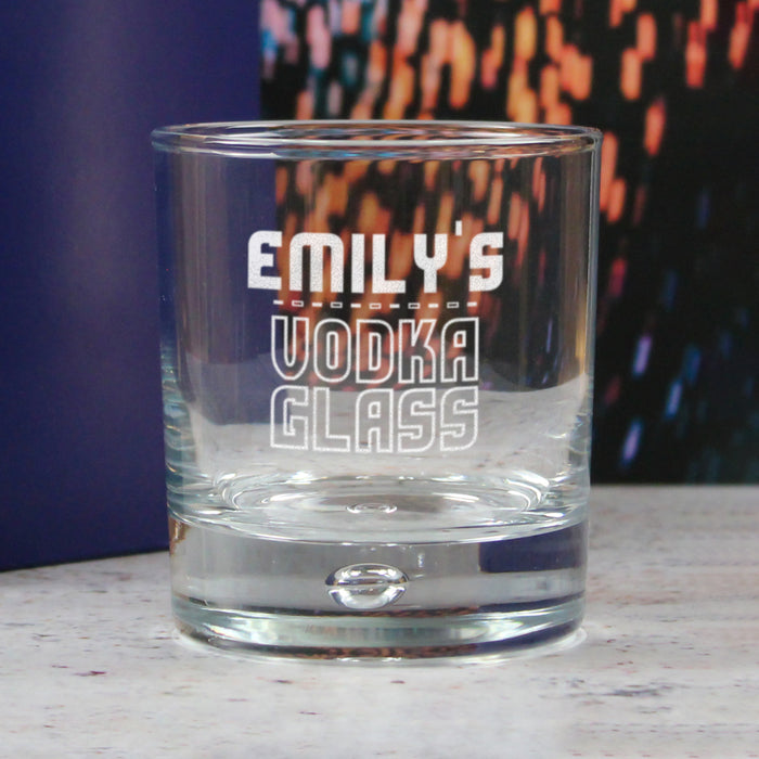 Personalised Engraved Vodka Bubble Tumbler with 'Name's Vodka Glass' Design - The Gift Cabin UK