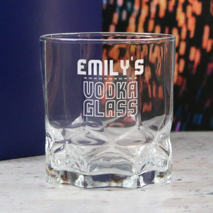 Personalised Engraved Vodka Future Tumbler with 'Name's Vodka Glass' Design - The Gift Cabin UK