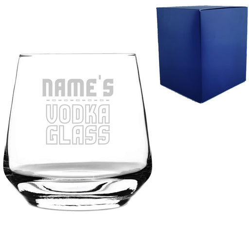 Personalised Engraved Vodka Short Tallo Tumbler with 'Name's Vodka Glass' Design - The Gift Cabin UK