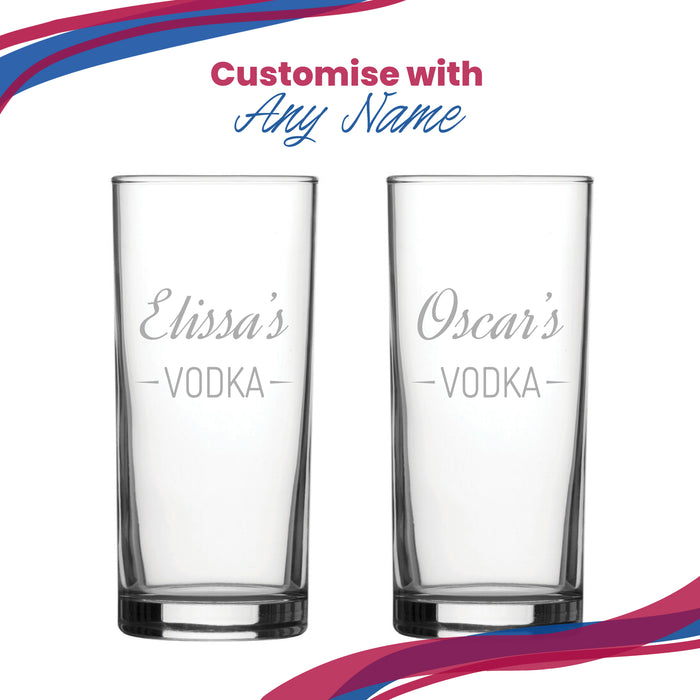 Personalised Engraved Novelty Vodka Hiball with 'Name's Vodka' Design - The Gift Cabin UK