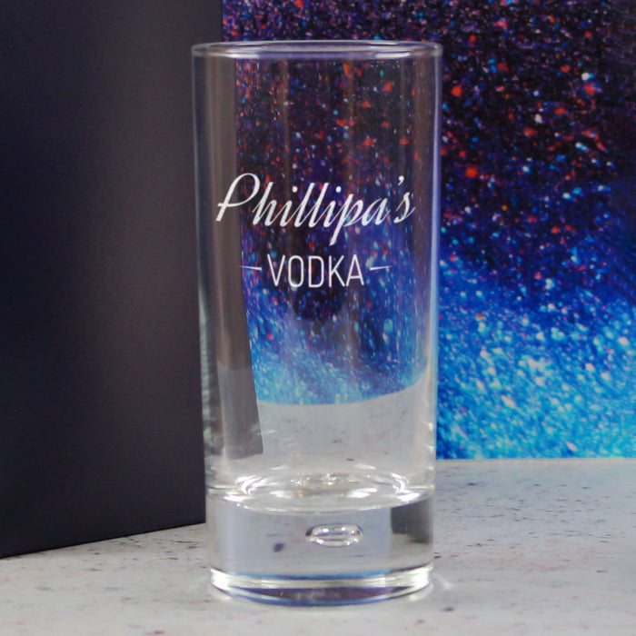 Personalised Engraved Novelty Vodka Bubble Hiball with 'Name's Vodka' Design - The Gift Cabin UK