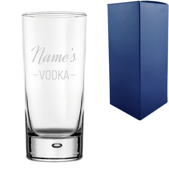 Personalised Engraved Novelty Vodka Bubble Hiball with 'Name's Vodka' Design - The Gift Cabin UK