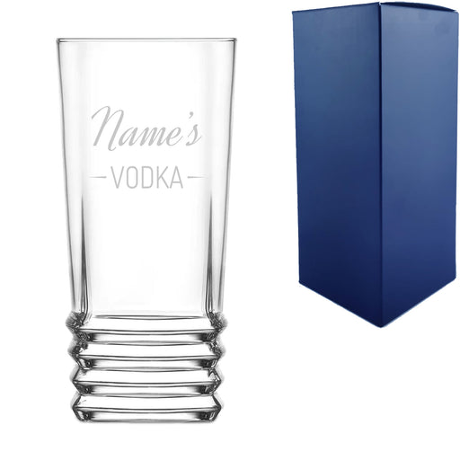 Personalised Engraved Novelty Vodka Elegan Hiball with 'Name's Vodka' Design - The Gift Cabin UK