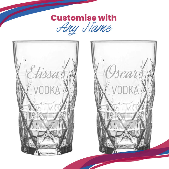 Personalised Engraved Novelty Vodka Keops Hiball with 'Name's Vodka' Design - The Gift Cabin UK