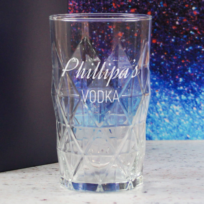 Personalised Engraved Novelty Vodka Keops Hiball with 'Name's Vodka' Design - The Gift Cabin UK