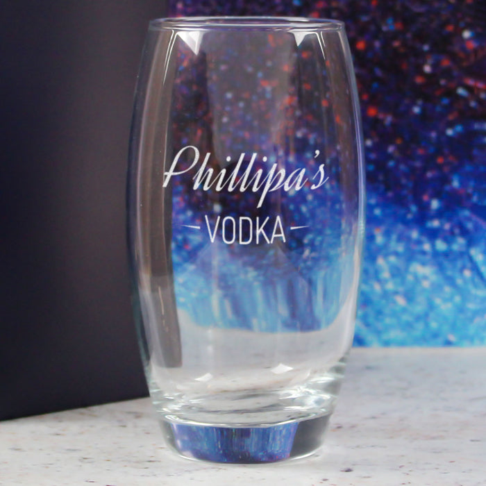 Personalised Engraved Novelty Vodka Tondo Hiball with 'Name's Vodka' Design - The Gift Cabin UK