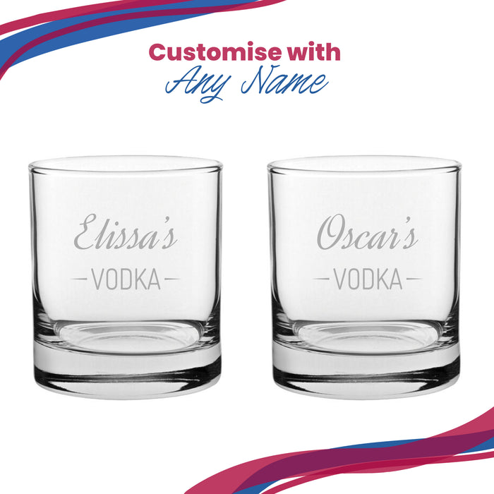 Personalised Engraved Novelty Vodka Tumbler with 'Name's Vodka' Design - The Gift Cabin UK