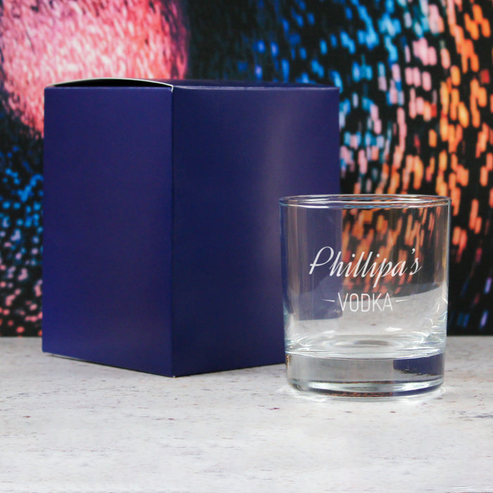 Personalised Engraved Novelty Vodka Tumbler with 'Name's Vodka' Design - The Gift Cabin UK