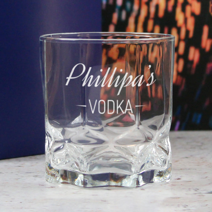 Personalised Engraved Novelty Vodka Future Tumbler with 'Name's Vodka' Design - The Gift Cabin UK