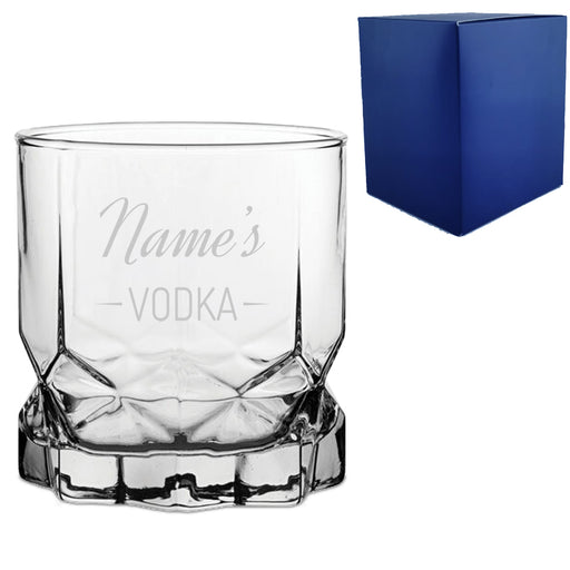 Personalised Engraved Novelty Vodka Future Tumbler with 'Name's Vodka' Design - The Gift Cabin UK