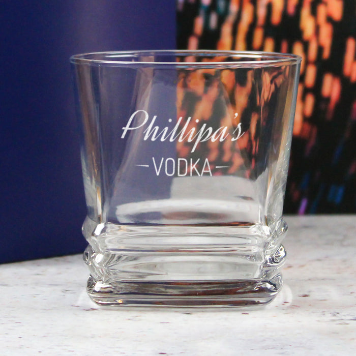 Personalised Engraved Novelty Vodka Elegan Tumbler with 'Name's Vodka' Design - The Gift Cabin UK