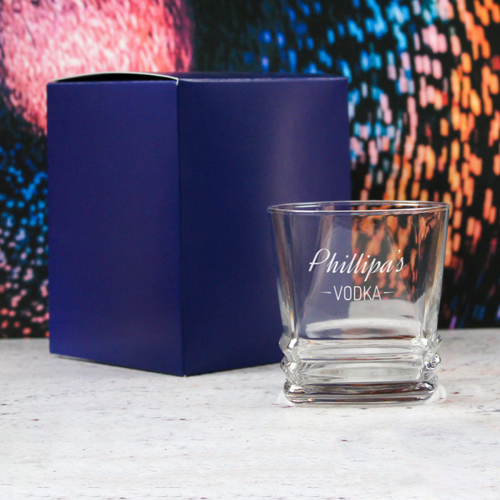 Personalised Engraved Novelty Vodka Elegan Tumbler with 'Name's Vodka' Design - The Gift Cabin UK