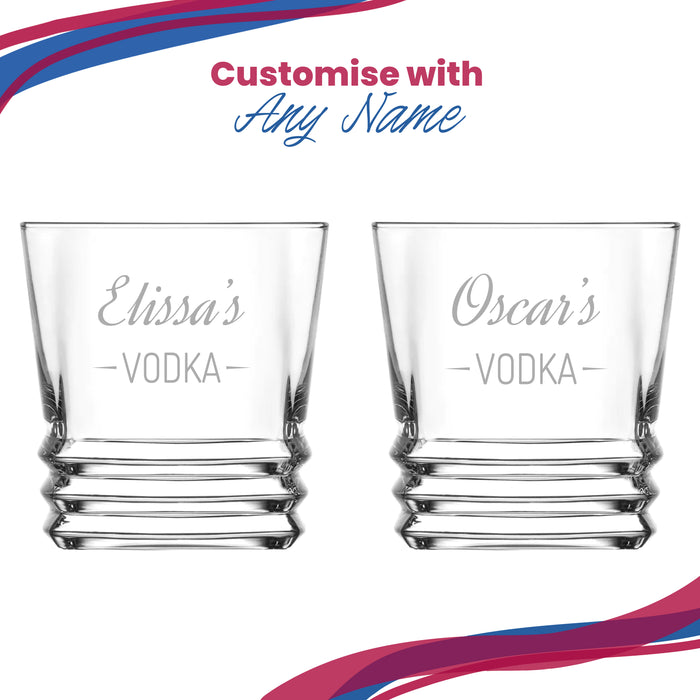 Personalised Engraved Novelty Vodka Elegan Tumbler with 'Name's Vodka' Design - The Gift Cabin UK