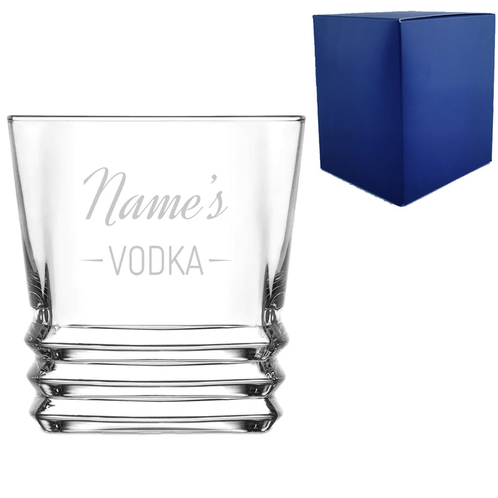 Personalised Engraved Novelty Vodka Elegan Tumbler with 'Name's Vodka' Design - The Gift Cabin UK