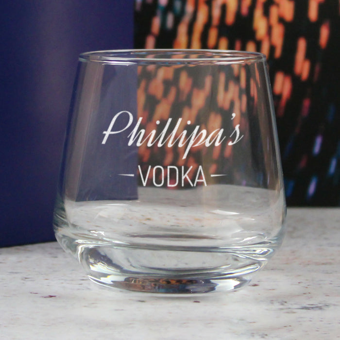 Personalised Engraved Novelty Vodka Tallo Tumbler with 'Name's Vodka' Design - The Gift Cabin UK