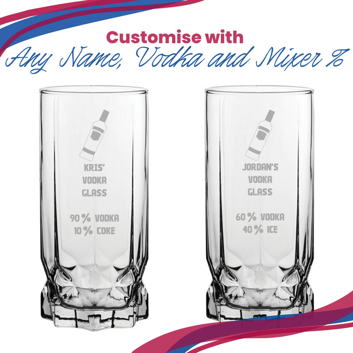 Personalised Engraved Vodka Future Hiball with 'Name's Vodka Glass and Mixer' Design - The Gift Cabin UK