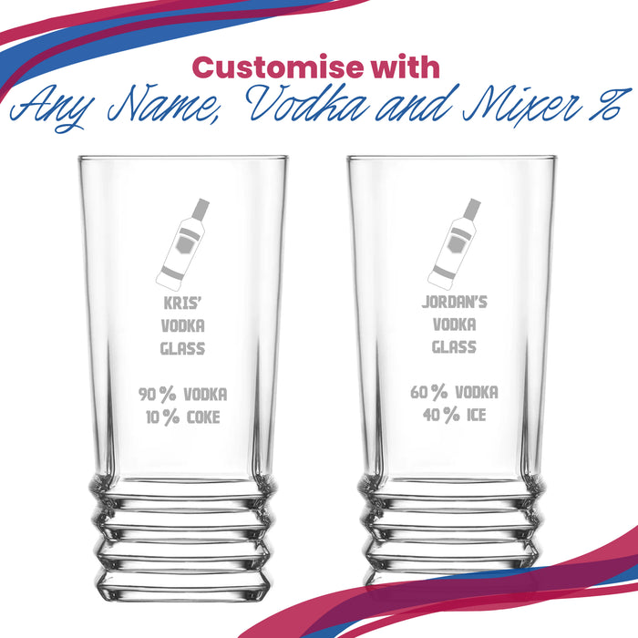 Personalised Engraved Vodka Elegan Hiball with 'Name's Vodka Glass and Mixer' Design - The Gift Cabin UK