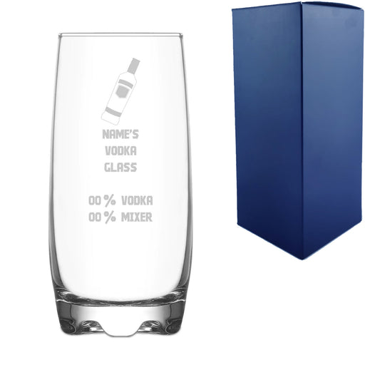 Personalised Engraved Vodka Adora Hiball with 'Name's Vodka Glass and Mixer' Design - The Gift Cabin UK