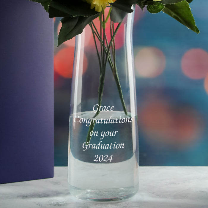 Personalised Engraved 25cm Vera Vase, Customise with Any Message - The Gift Cabin UK