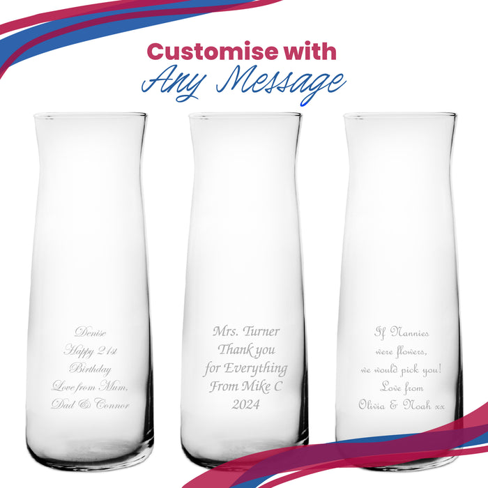 Personalised Engraved 25cm Vera Vase, Customise with Any Message - The Gift Cabin UK