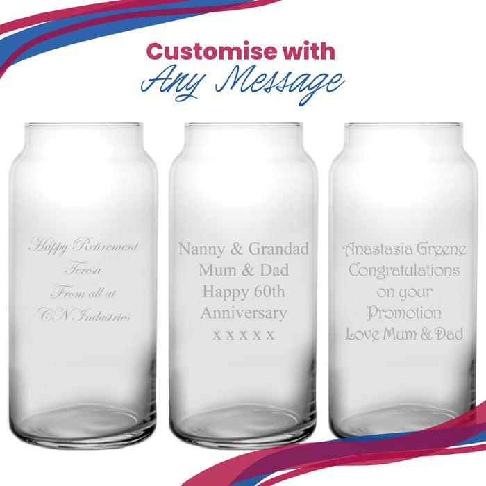 Personalised Engraved 21cm Novo Vase, Customise with Any Message - The Gift Cabin UK