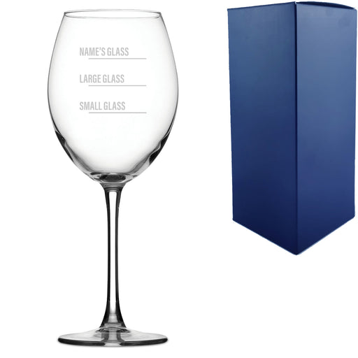 Personalised Engraved Enoteca Wine Glass with Name's Glass Bold Measurements Design, Customise with Any Name - The Gift Cabin UK