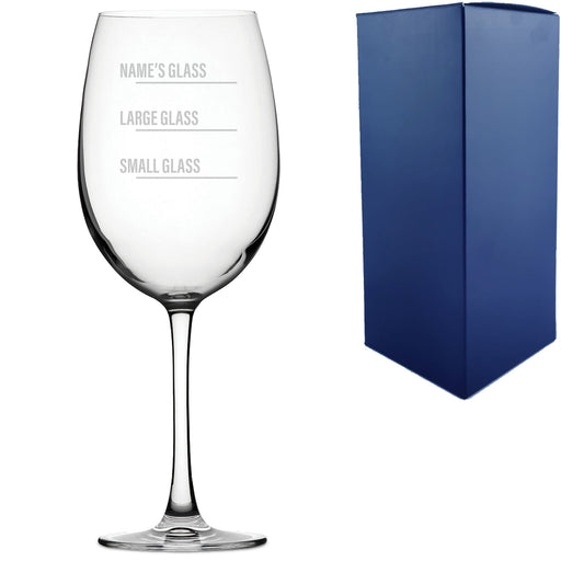 Personalised Engraved Reserva Wine Glass with Name's Glass Bold Measurements Design, Customise with Any Name - The Gift Cabin UK