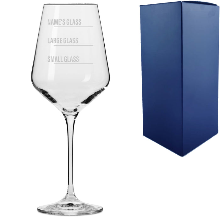 Personalised Engraved Infinity Wine Glass with Name's Glass Bold Measurements Design, Customise with Any Name - The Gift Cabin UK